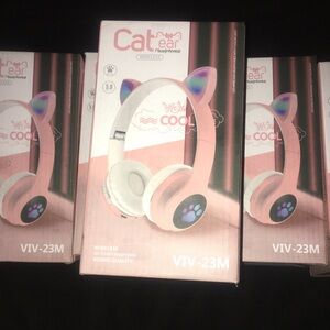 Headphones Bluetooth wireless cat ear headset